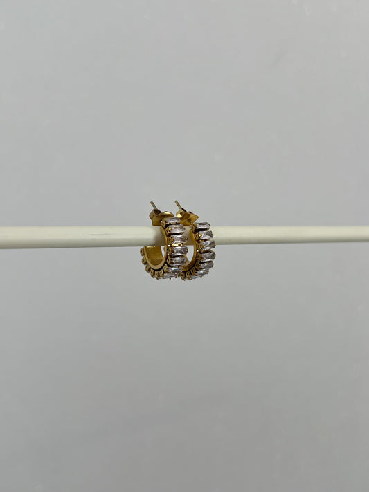 Oorbellen rond met gekleurde steentjes