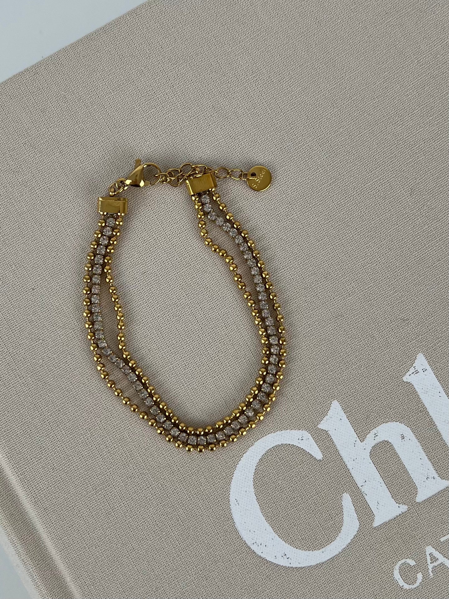 Armband drie laags met strass
