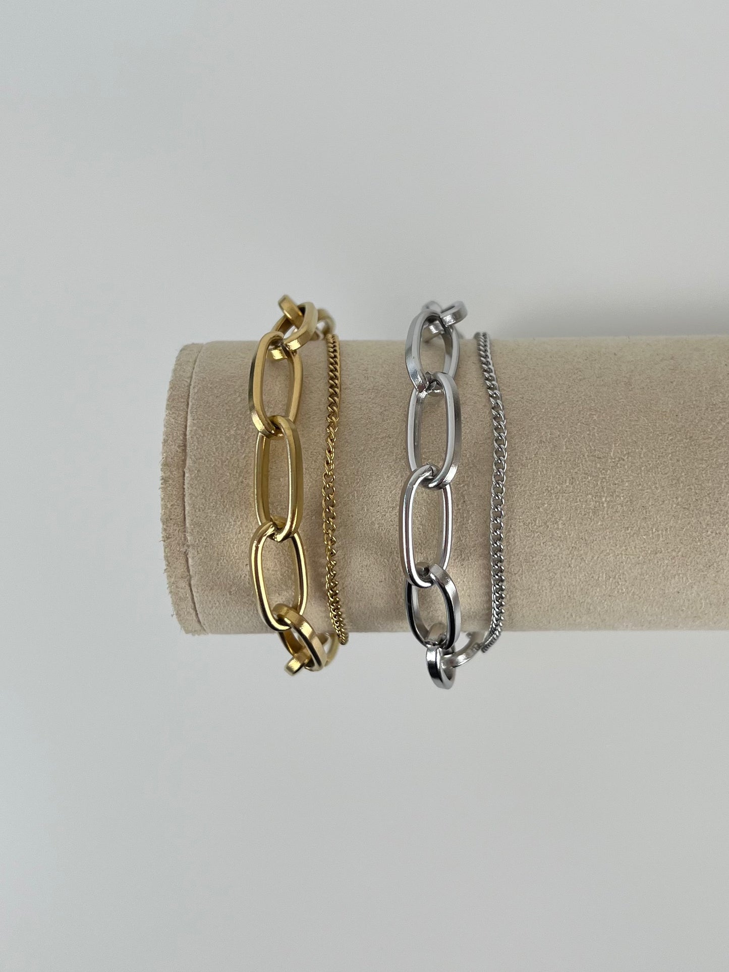 Armband 2 laags met grove schakels
