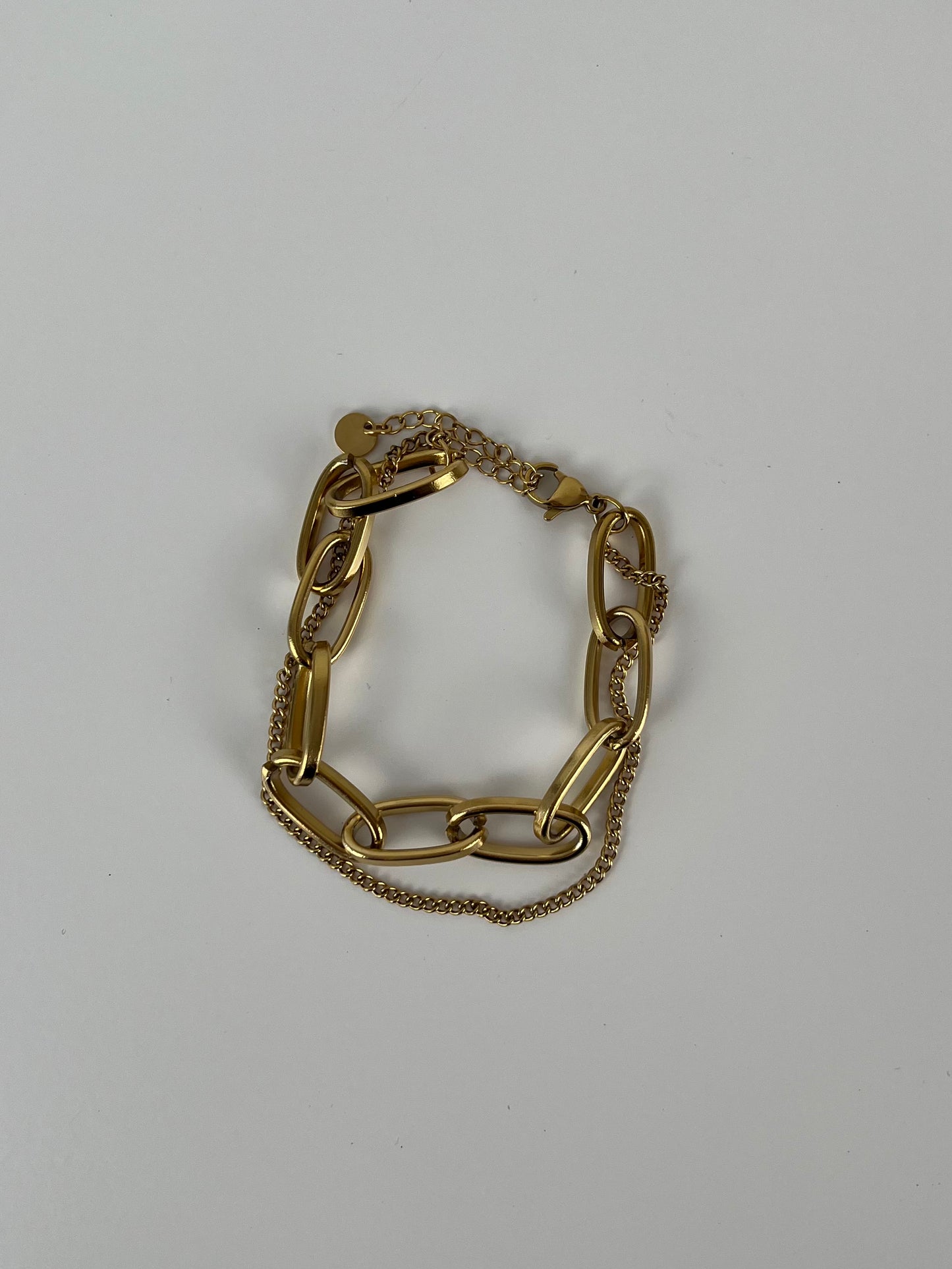 Armband 2 laags met grove schakels
