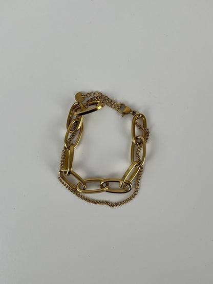 Armband 2 laags met grove schakels