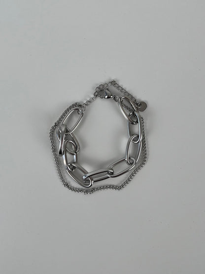 Armband 2 laags met grove schakels