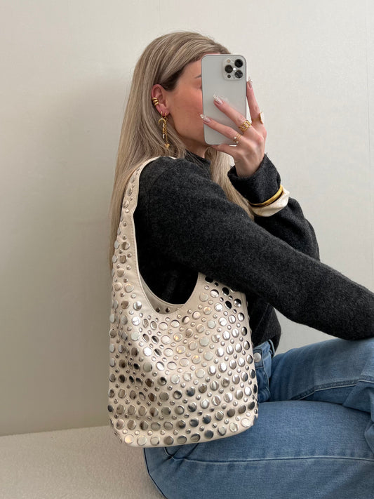 Schouder tas full studs PU