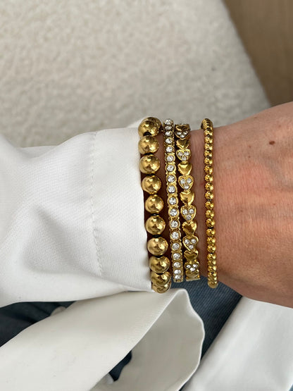 Click bangle hearts and strass