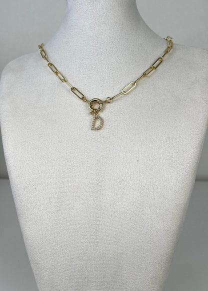 Strass letter necklace voorsluiting