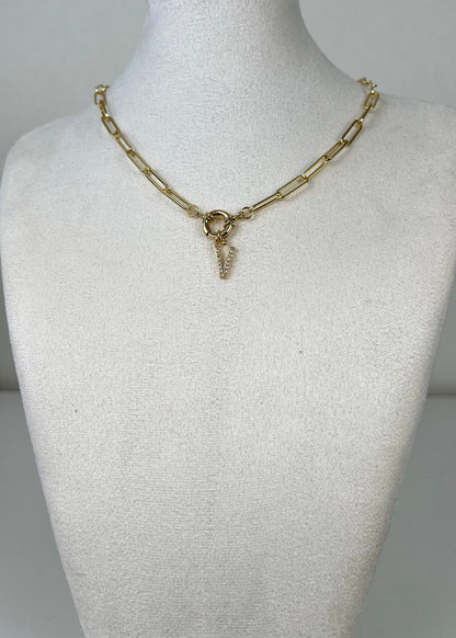 Strass letter necklace voorsluiting