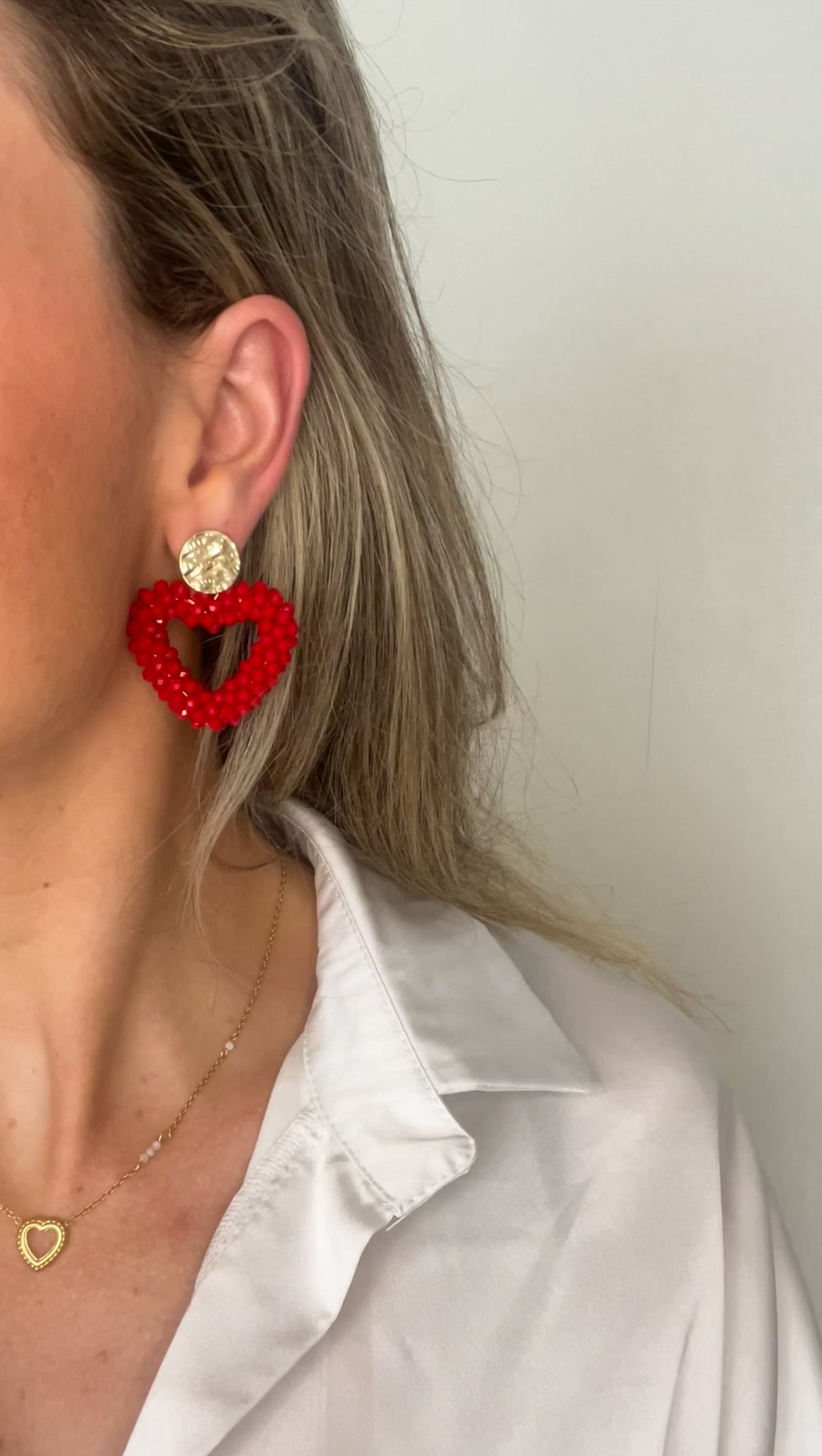 Oorbellen hart kraaltjes kleur