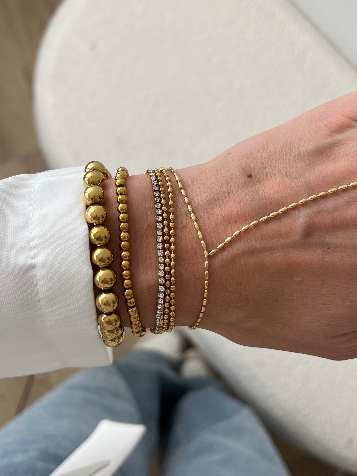 Armband drie laags met strass