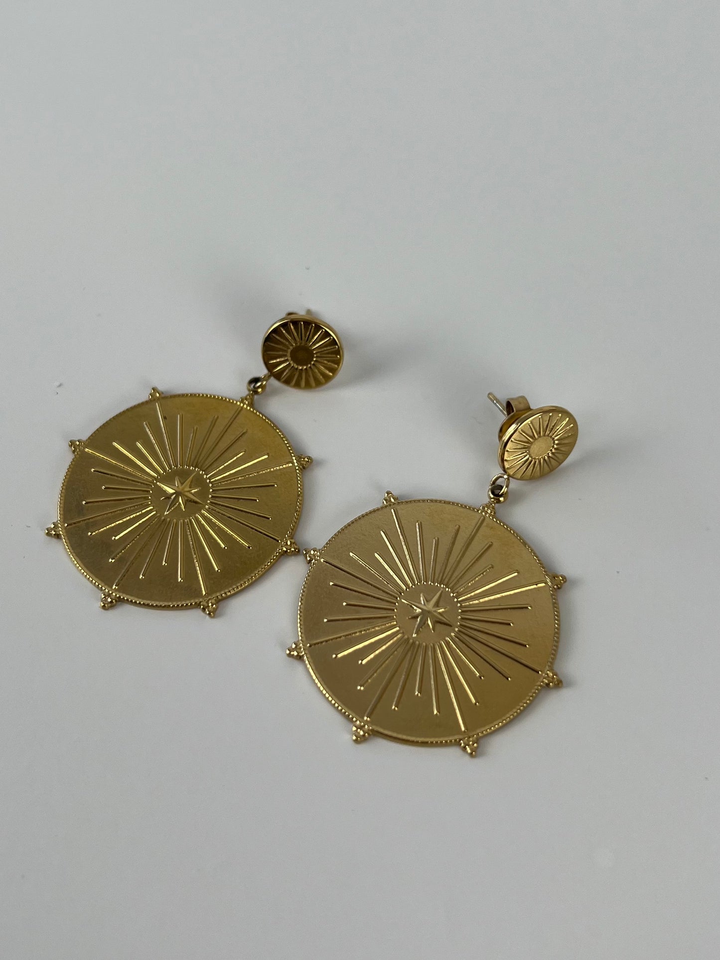 Oorbellen ronde hanger met patroon