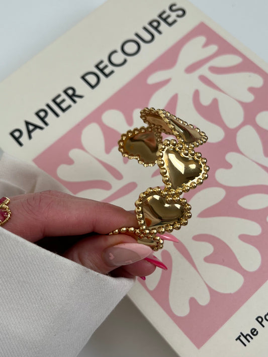 Bangle armband statement hartjes zij met dots