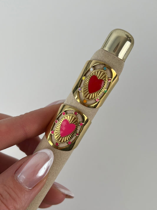 Ring statement met kleur en hart midden