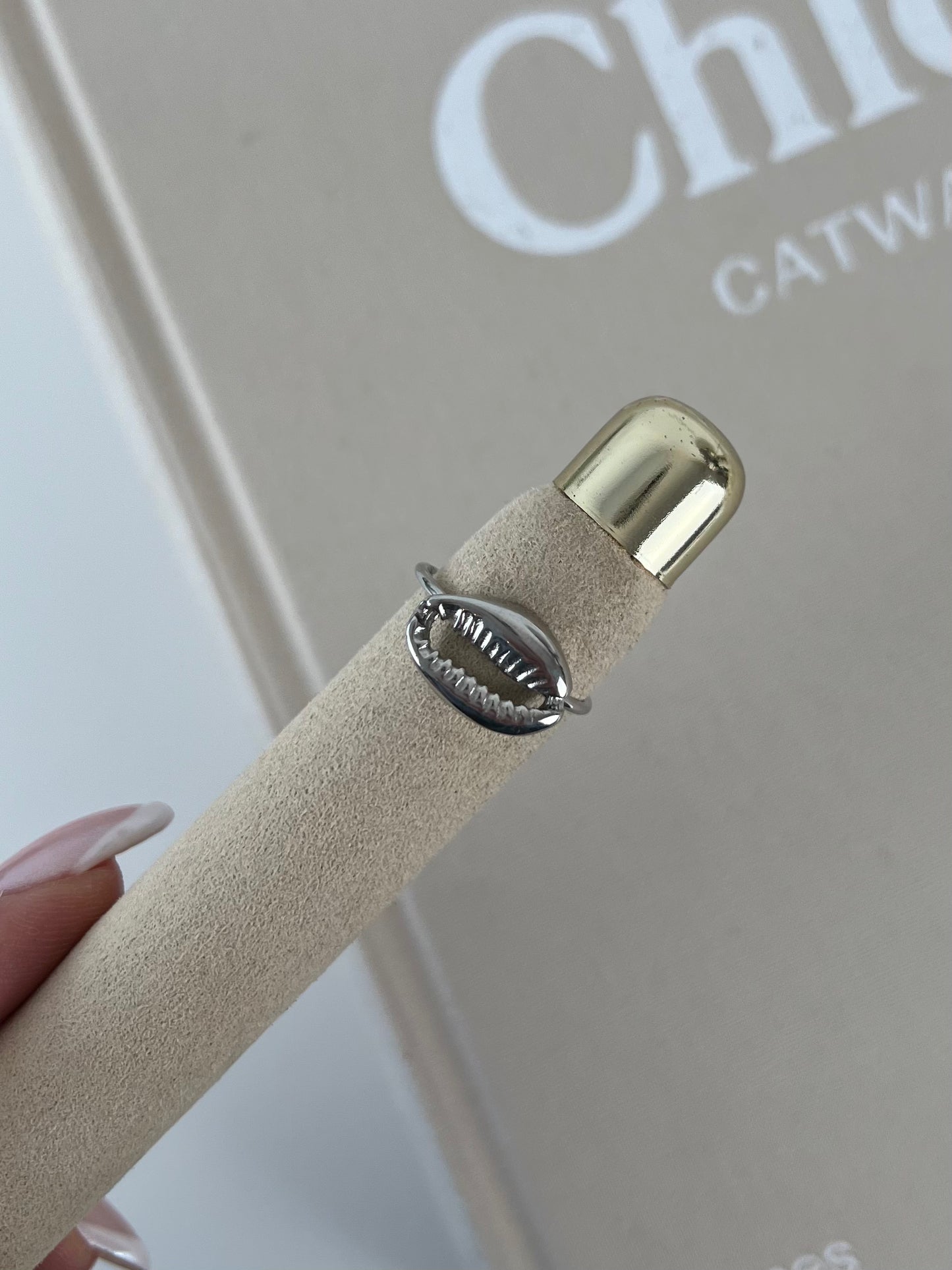 Ring zee schelp zilver