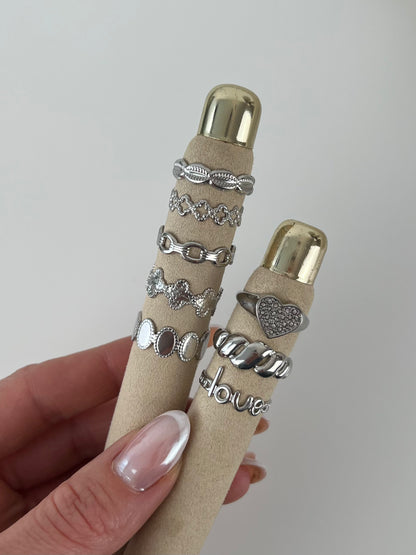 Ring open schakels zilver