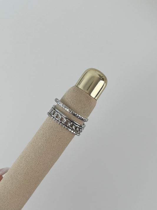 Ring meerdere laagjes zilver