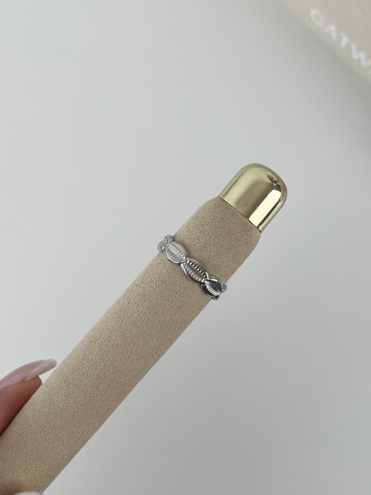 Ring allround schelpjes zilver