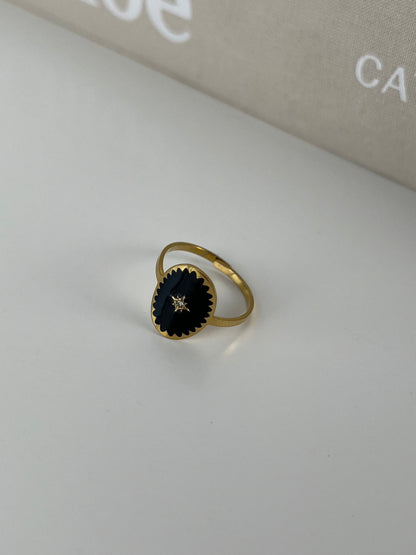 Ring ovaal met kleur ster patroon