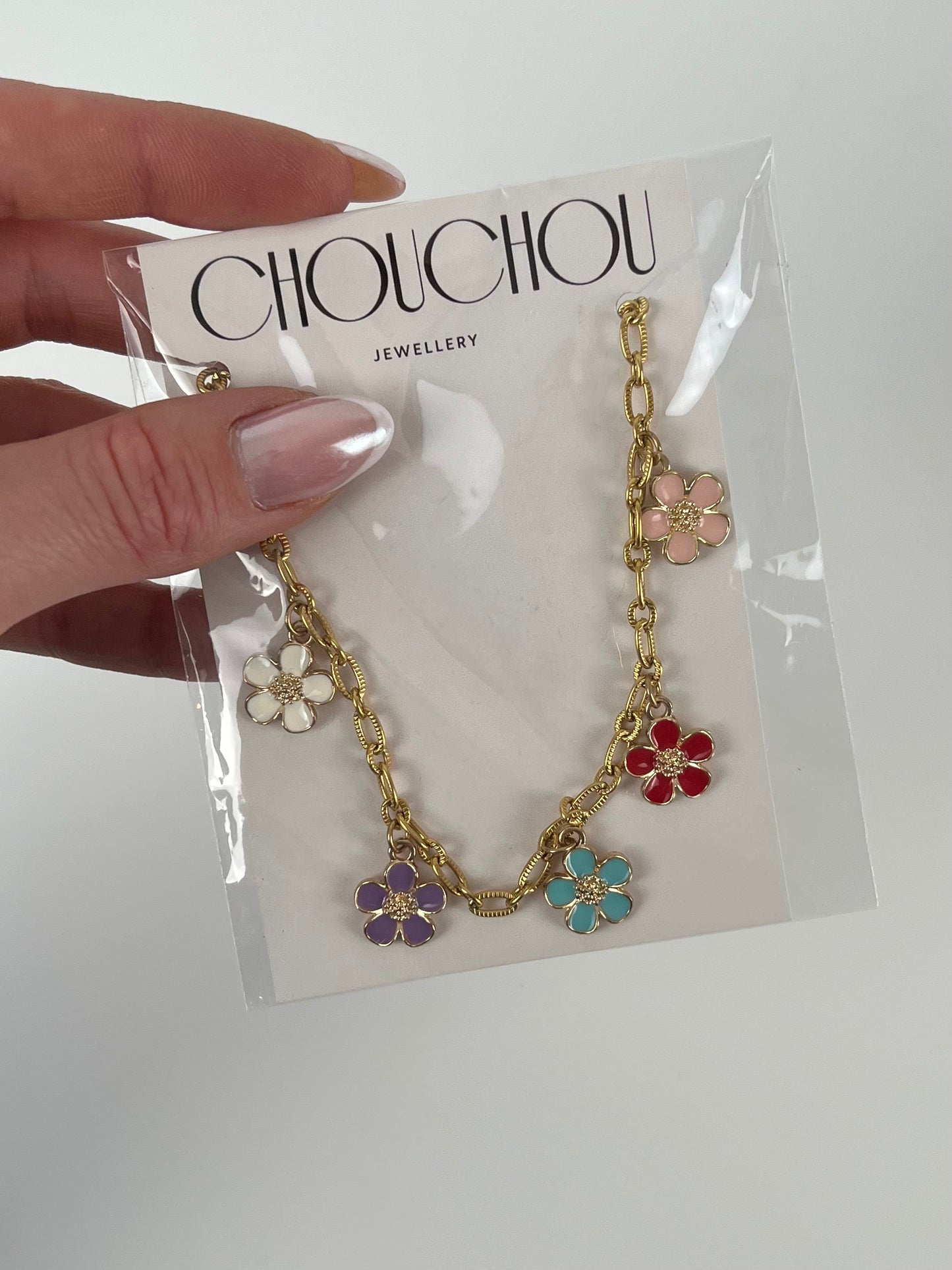 Ketting kleur bloembedels