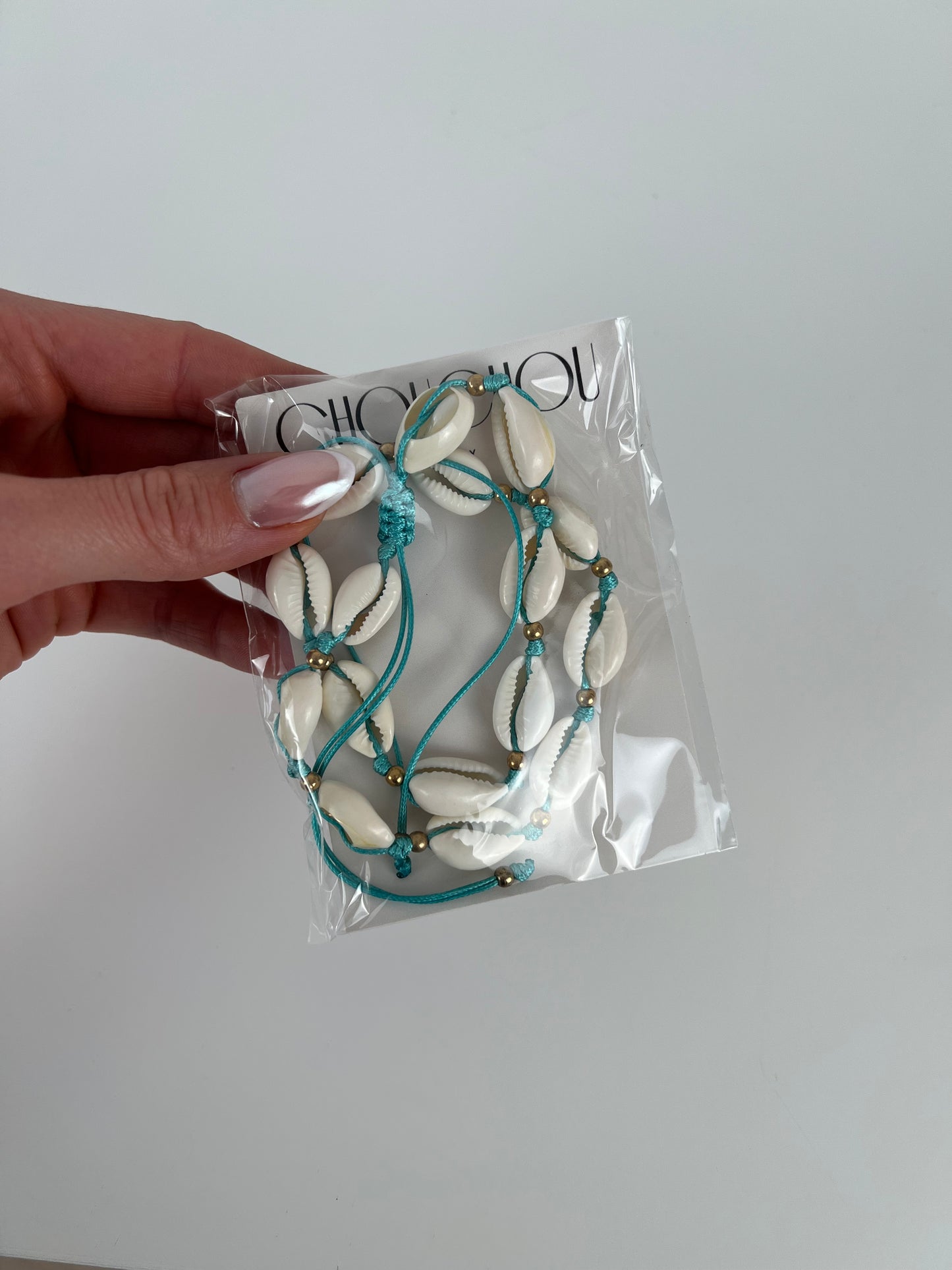Schelpenketting blauw