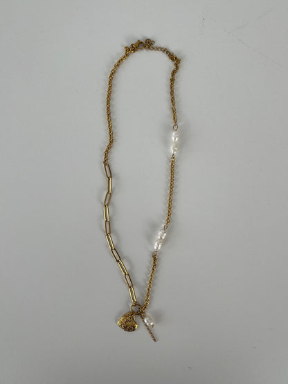 Schakelketting hart met parels