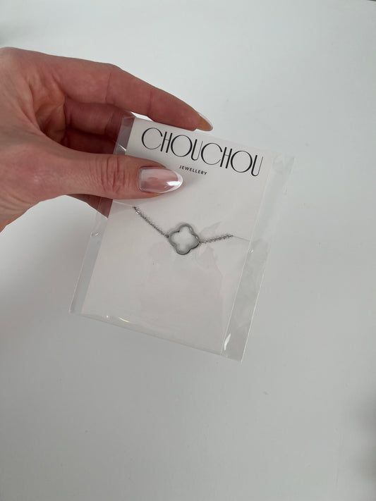 Armband open klaver zilver