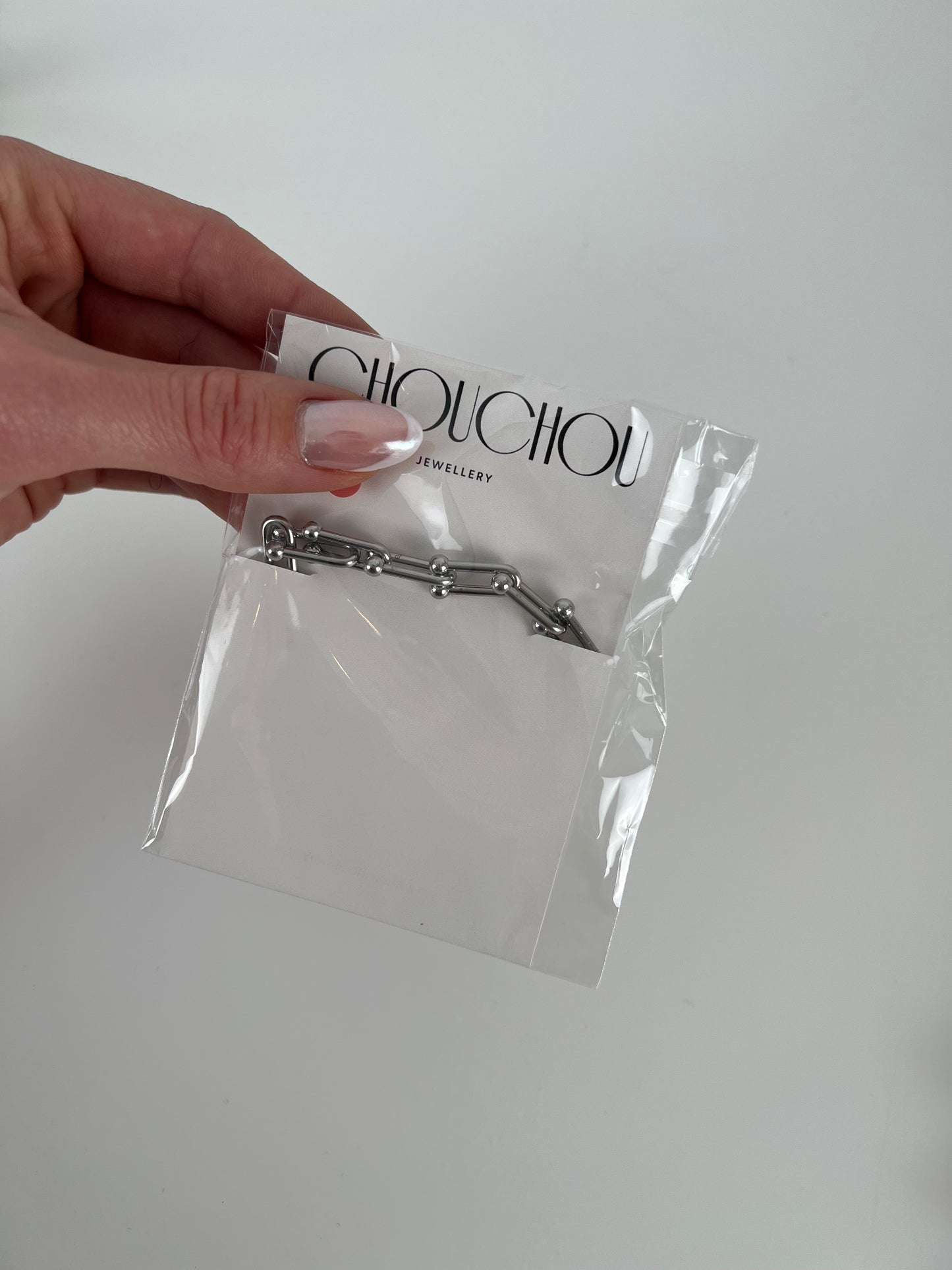 Schakelarmband zilver grof