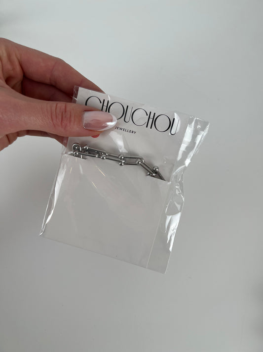 Schakelarmband zilver grof