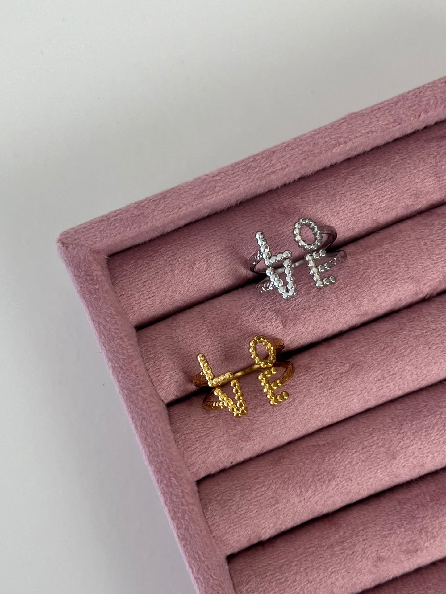 Ring open voorzijde LOVE letters