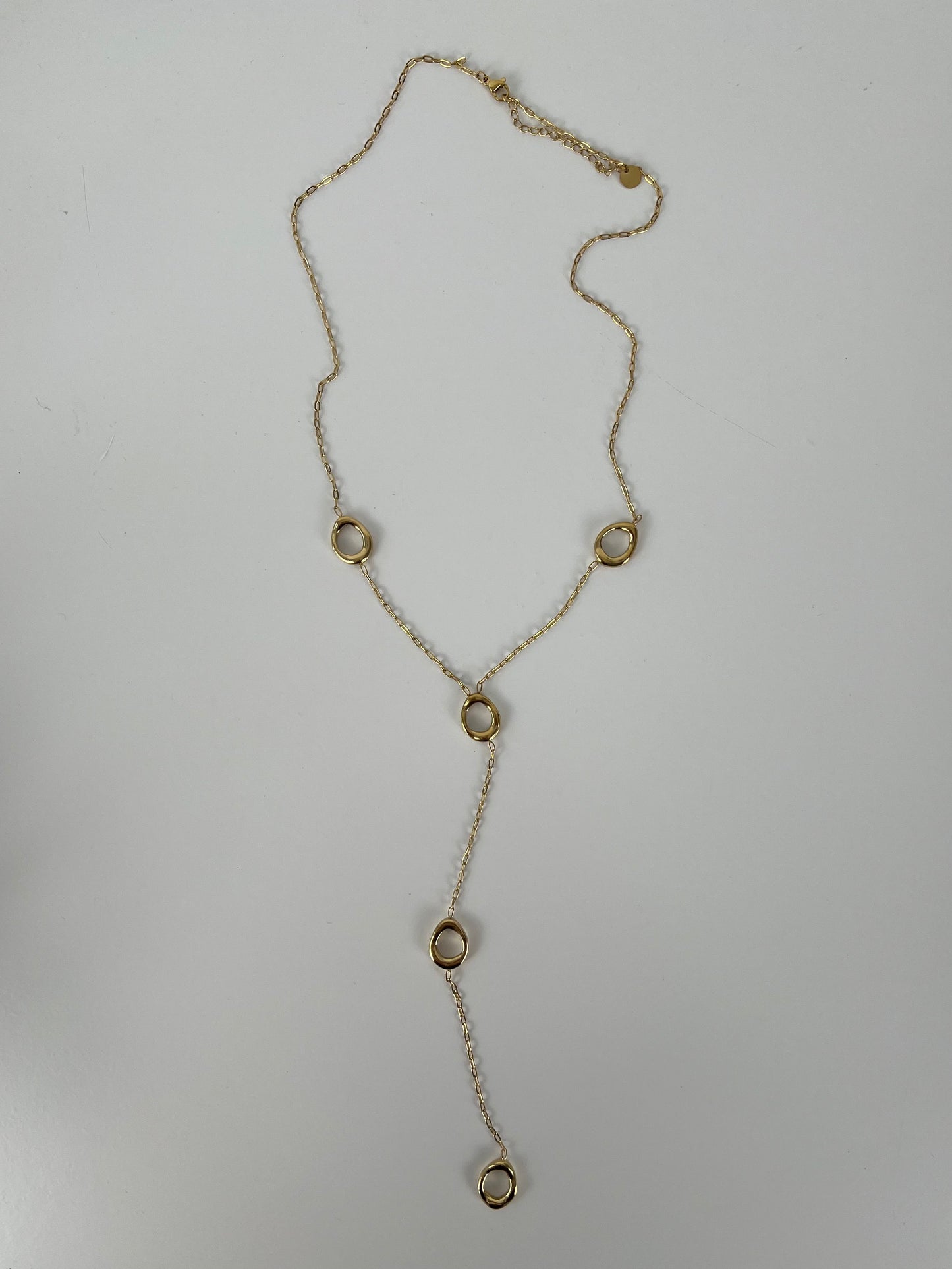 Y lange ketting asymmetrische rondjes