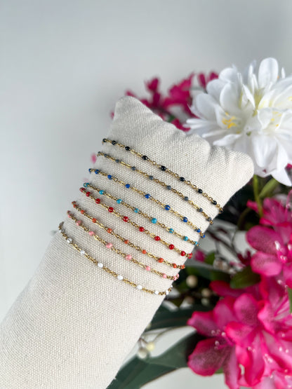 Armband smalle gekleurde dots