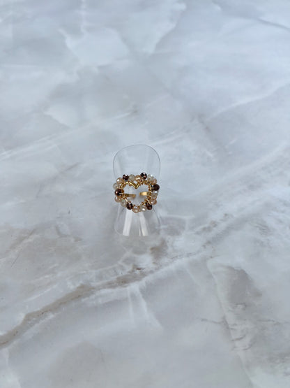 Ring beaded open hartje