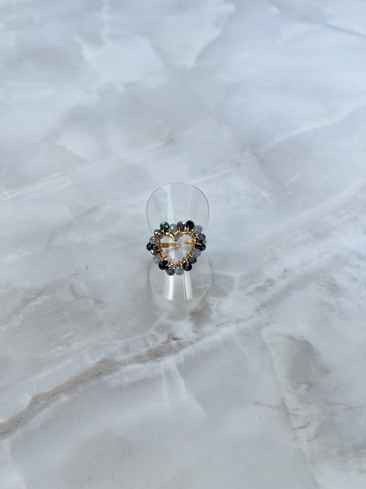 Ring beaded open hartje