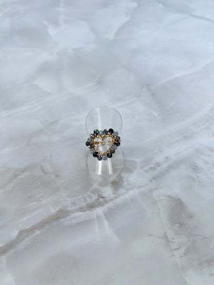Ring beaded open hartje
