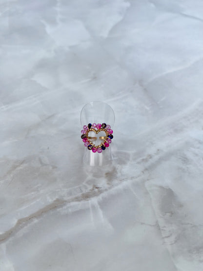 Ring beaded open hartje
