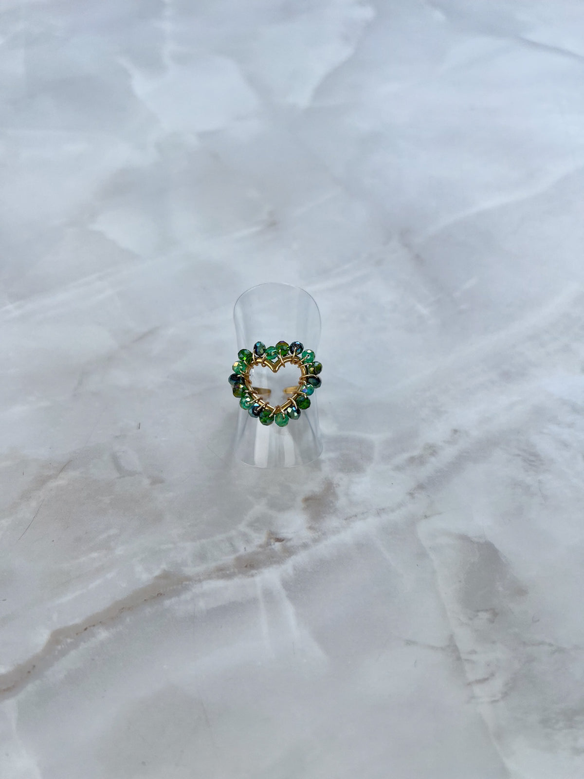 Ring beaded open hartje