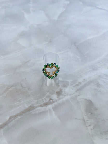 Ring beaded open hartje