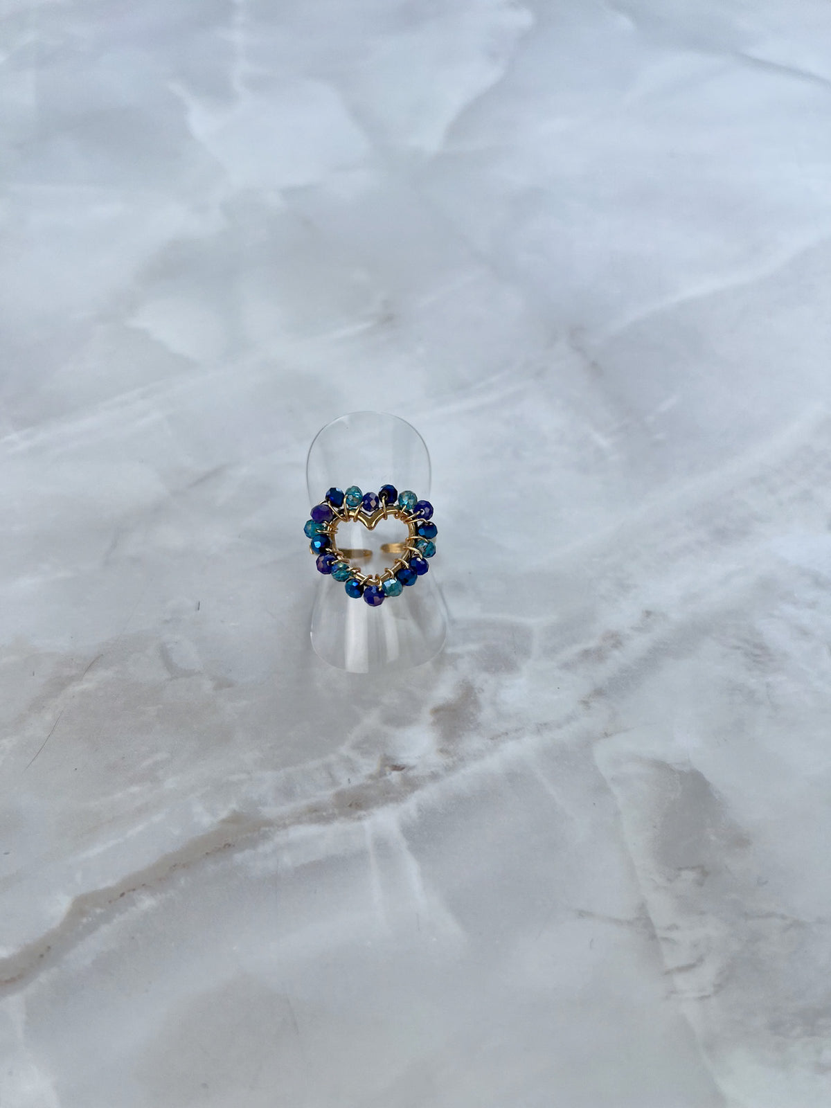 Ring beaded open hartje