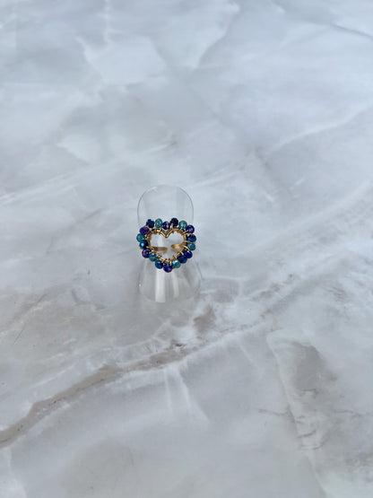 Ring beaded open hartje