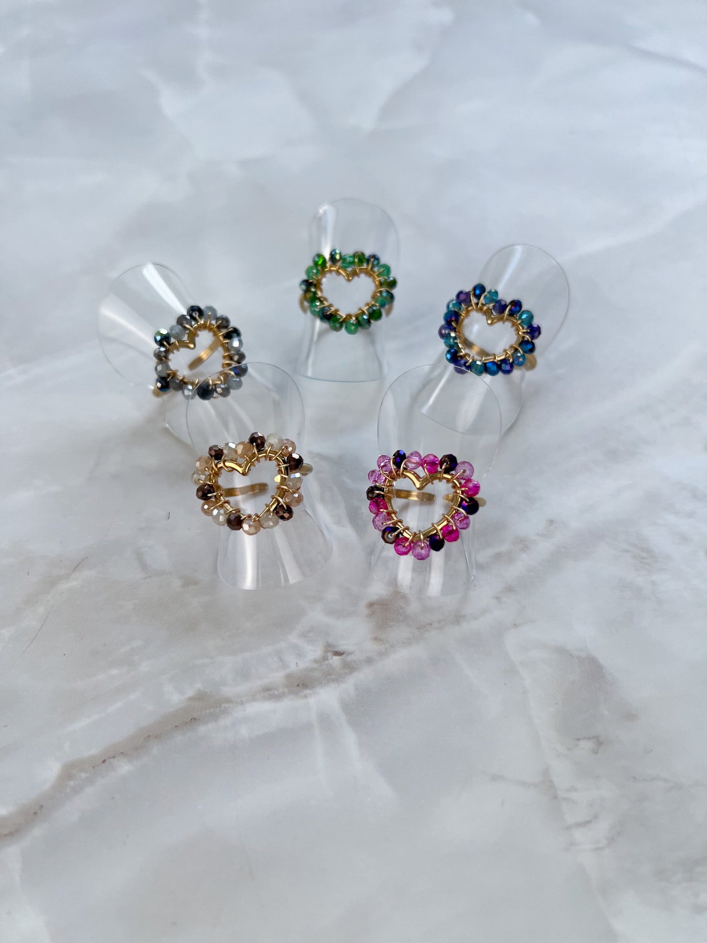 Ring beaded open hartje