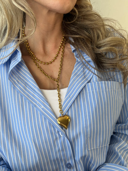Lange ketting met hart