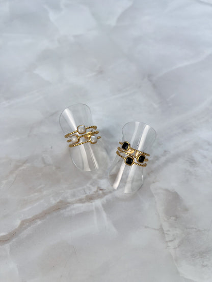 Ring subtiele laagjes met steentjes