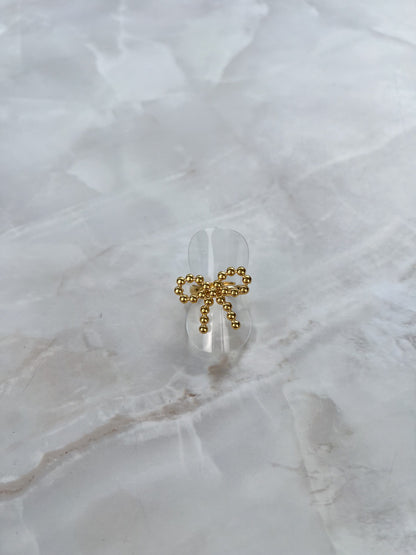Ring strik met bolletjes patroon