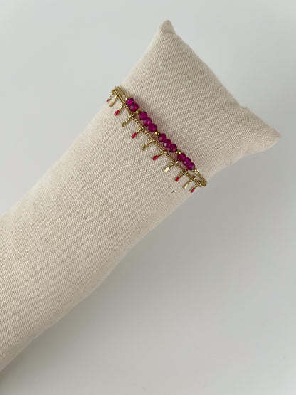 Armband 2 laagjes met kleuren kraaltjes