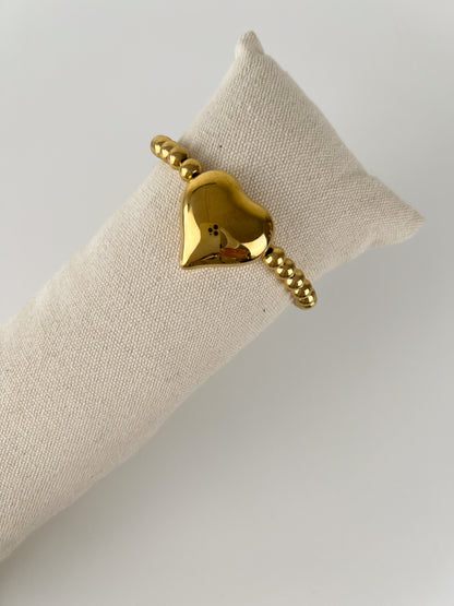Elastische armband met groot hart