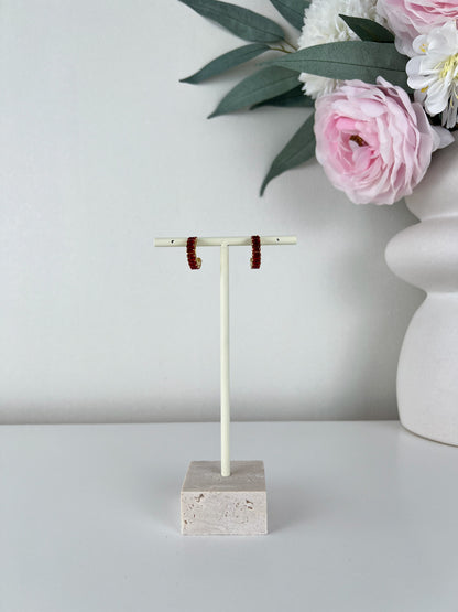 Oorbellen rond met gekleurde steentjes