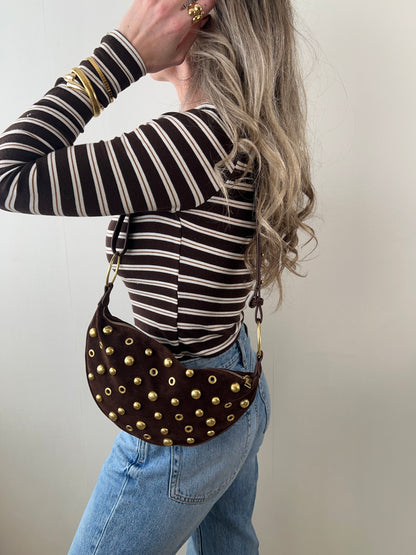 Suède schouder tas studs