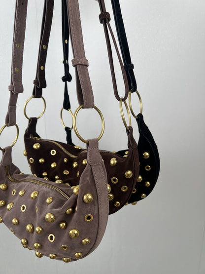 Suède schouder tas studs