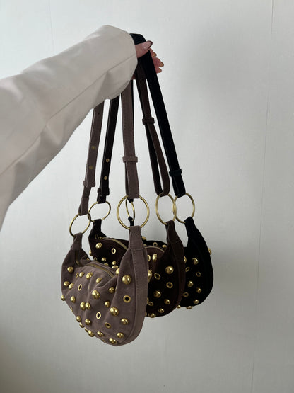 Suède schouder tas studs