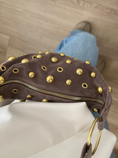Suède schouder tas studs