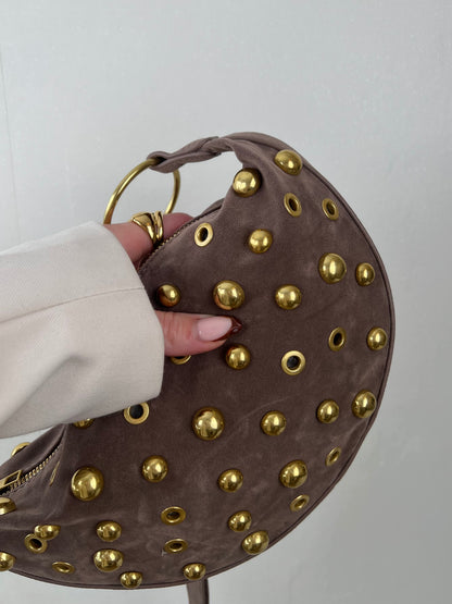 Suède schouder tas studs