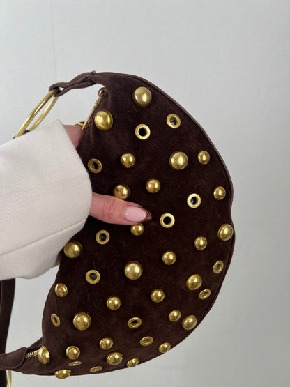 Suède schouder tas studs